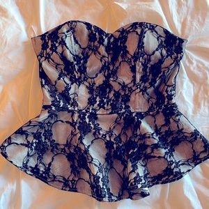 Peplum strapless top